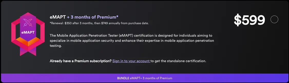 eMAPT 2025 Certification Overview - eLearnSecurity Mobile Application Penetration Tester certification badge