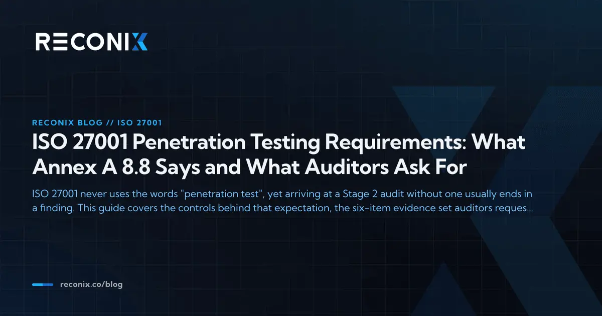 ภาพประกอบบทความ ISO 27001 Penetration Testing Requirements: What Annex A 8.8 Says and What Auditors Ask For