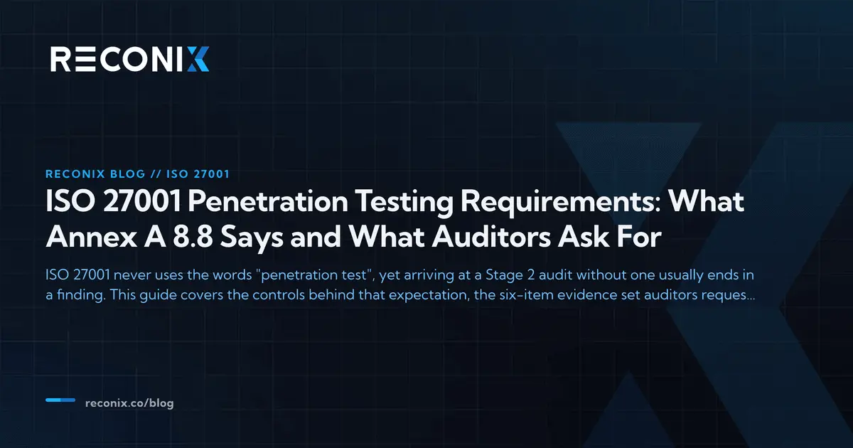 ภาพประกอบบทความ ISO 27001 Penetration Testing Requirements: What Annex A 8.8 Says and What Auditors Ask For
