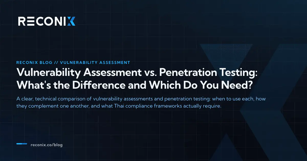 ภาพประกอบบทความ Vulnerability Assessment vs. Penetration Testing: What's the Difference and Which Do You Need?