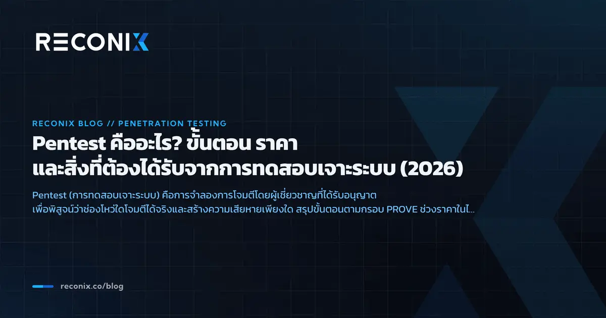 ภาพประกอบบทความ Pentest คืออะไร? ขั้นตอน ราคา และสิ่งที่ต้องได้รับจากการทดสอบเจาะระบบ (2026)