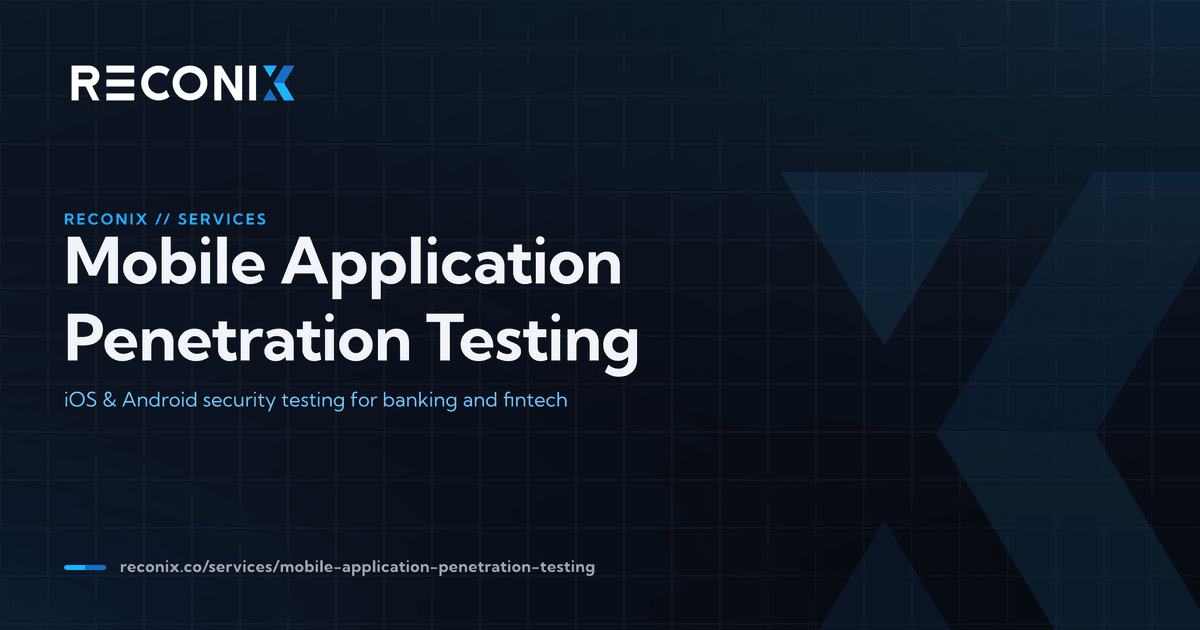 Mobile App Penetration Testing Thailand | iOS & Android Security | Reconix