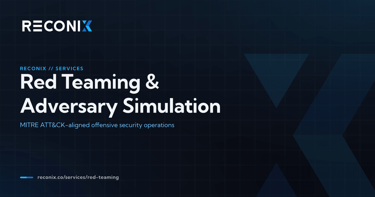 Red Teaming Rsaf Red Team ไทย | บริการ Red Teaming และ Adversary Simulation | Reconix